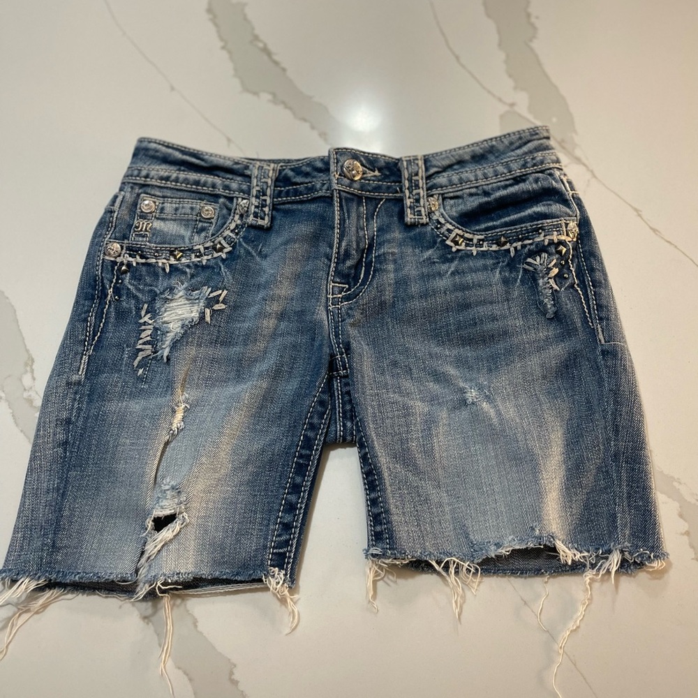 Distressed Miss Me Denim Women Shorts size 27
